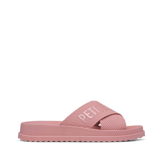 Chinelo Salto Raso Mulher Pele Sintética Rosa