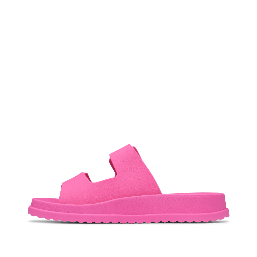 Chinelo Salto Raso Mulher Pele Sintética Fuxia