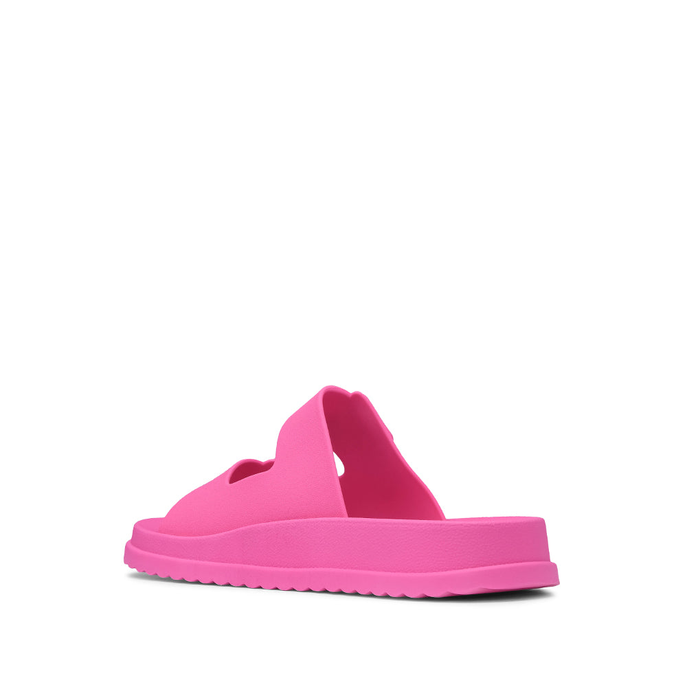 Chinelo Salto Raso Mulher Pele Sintética Fuxia