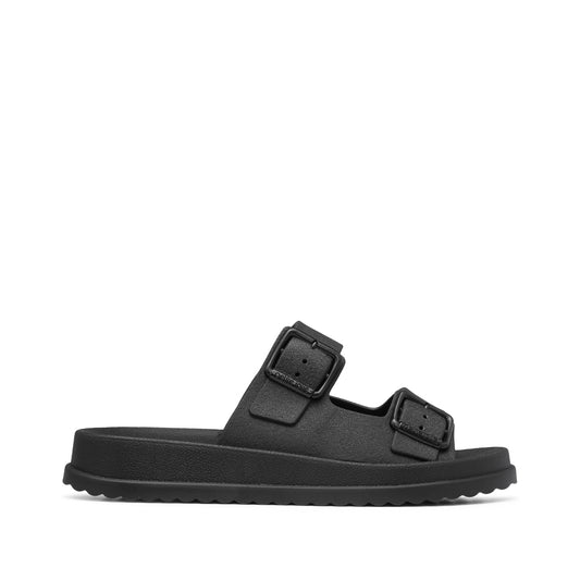 Chinelo Salto Raso Mulher Pele Sintética Preto