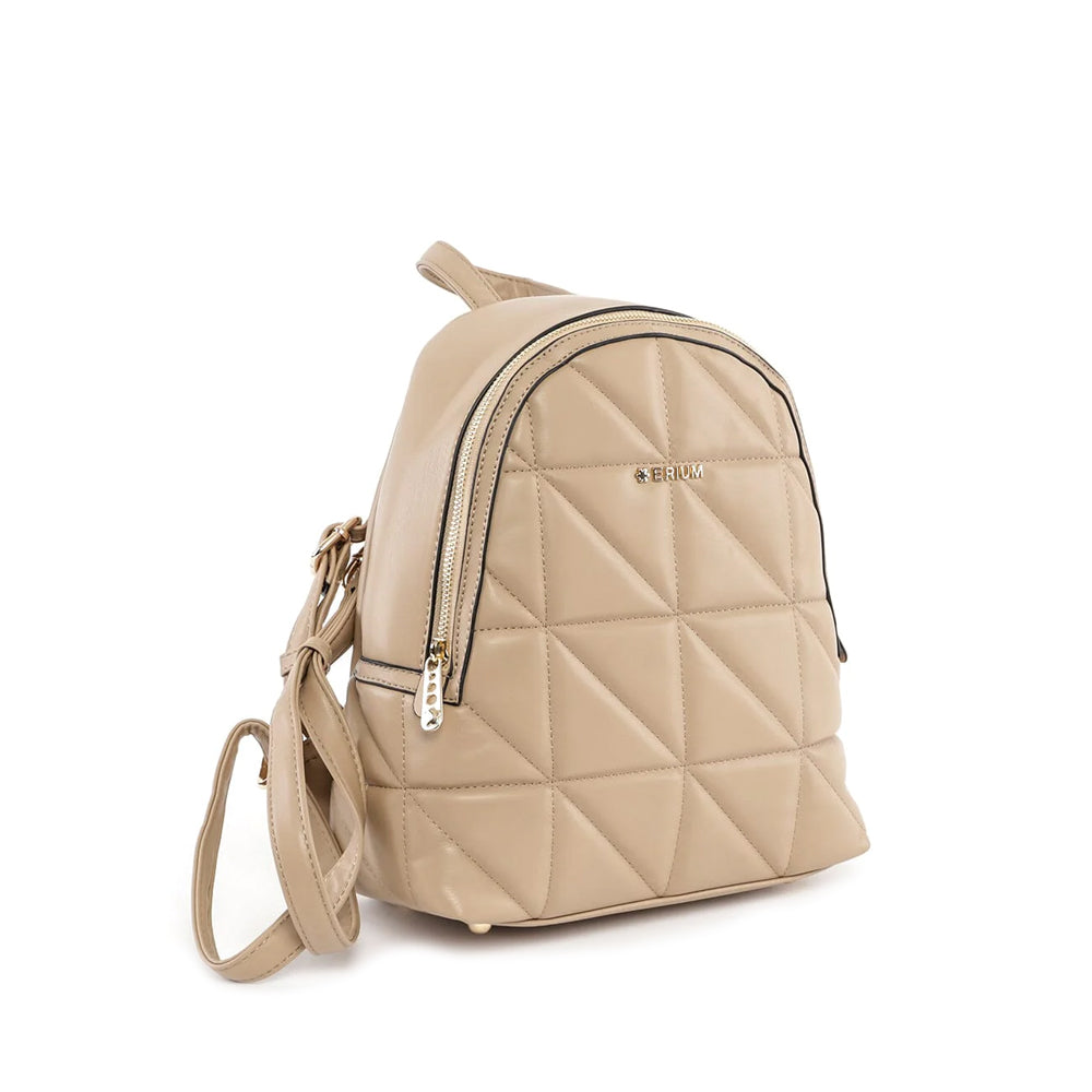 Mala Mochila Mulher Pele Sintética Camel