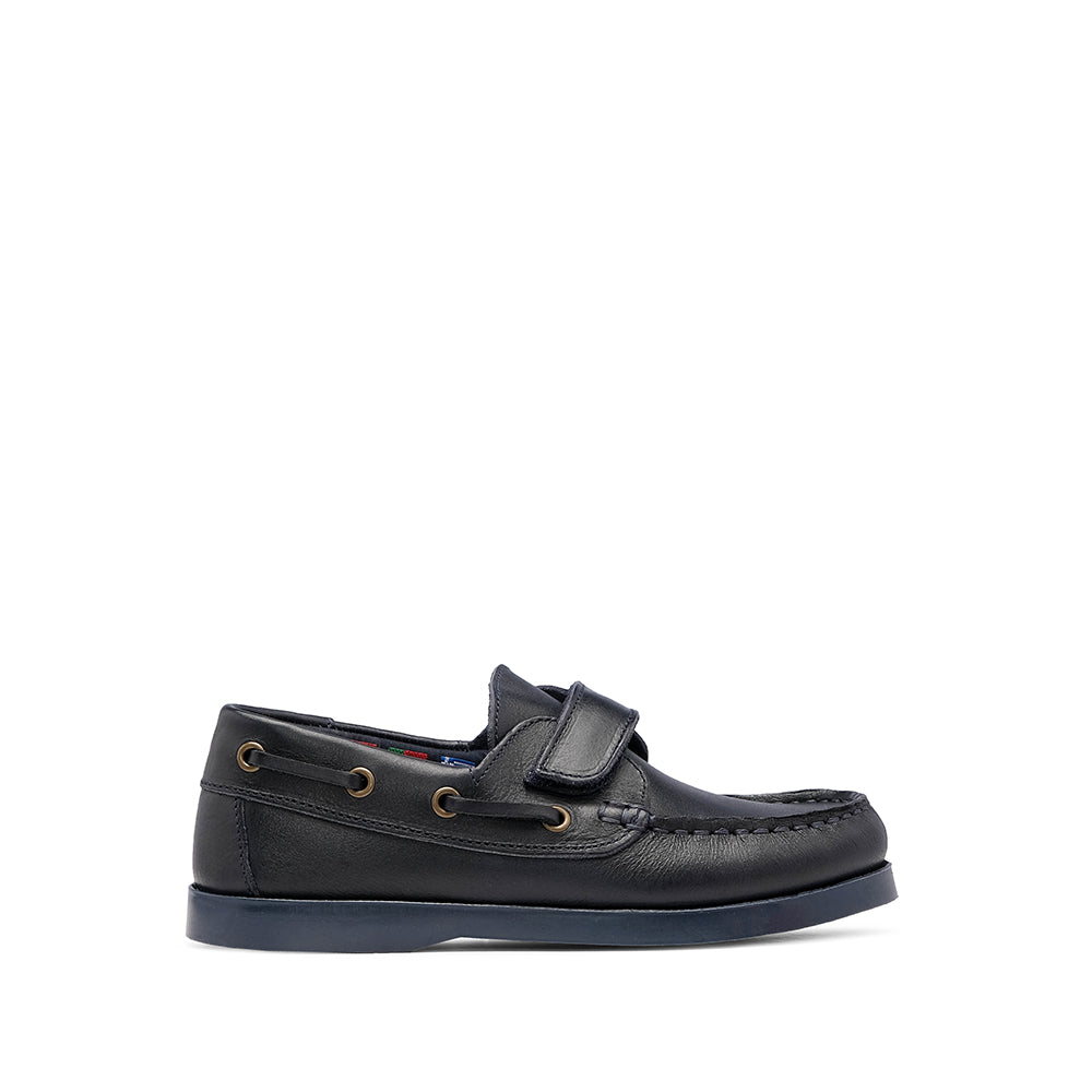 Sapato Vela Criança Pele Azul Marinho