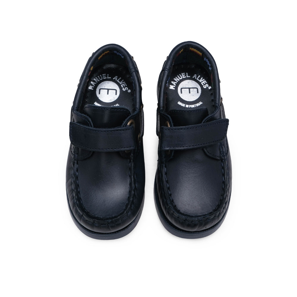 Sapato Vela Criança Pele Azul Marinho