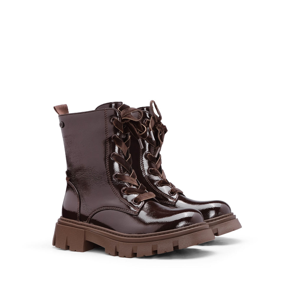 Bota Militar Criança Castanho