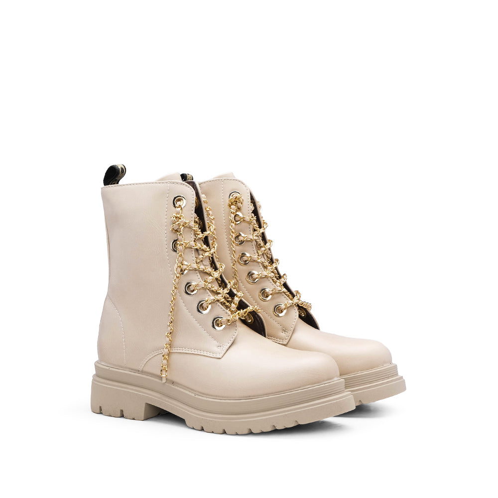 Bota Militar Criança Bege