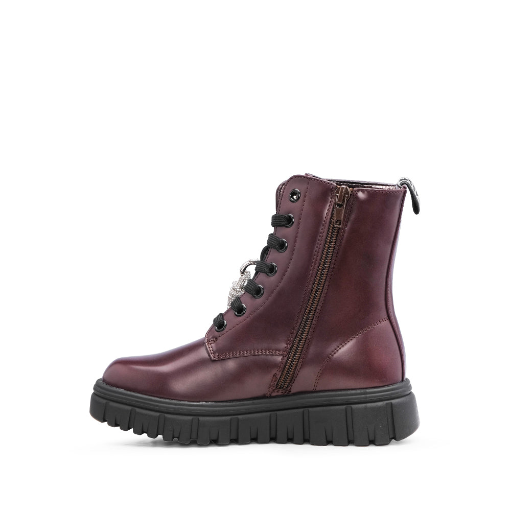 Bota Militar Criança Bordeaux