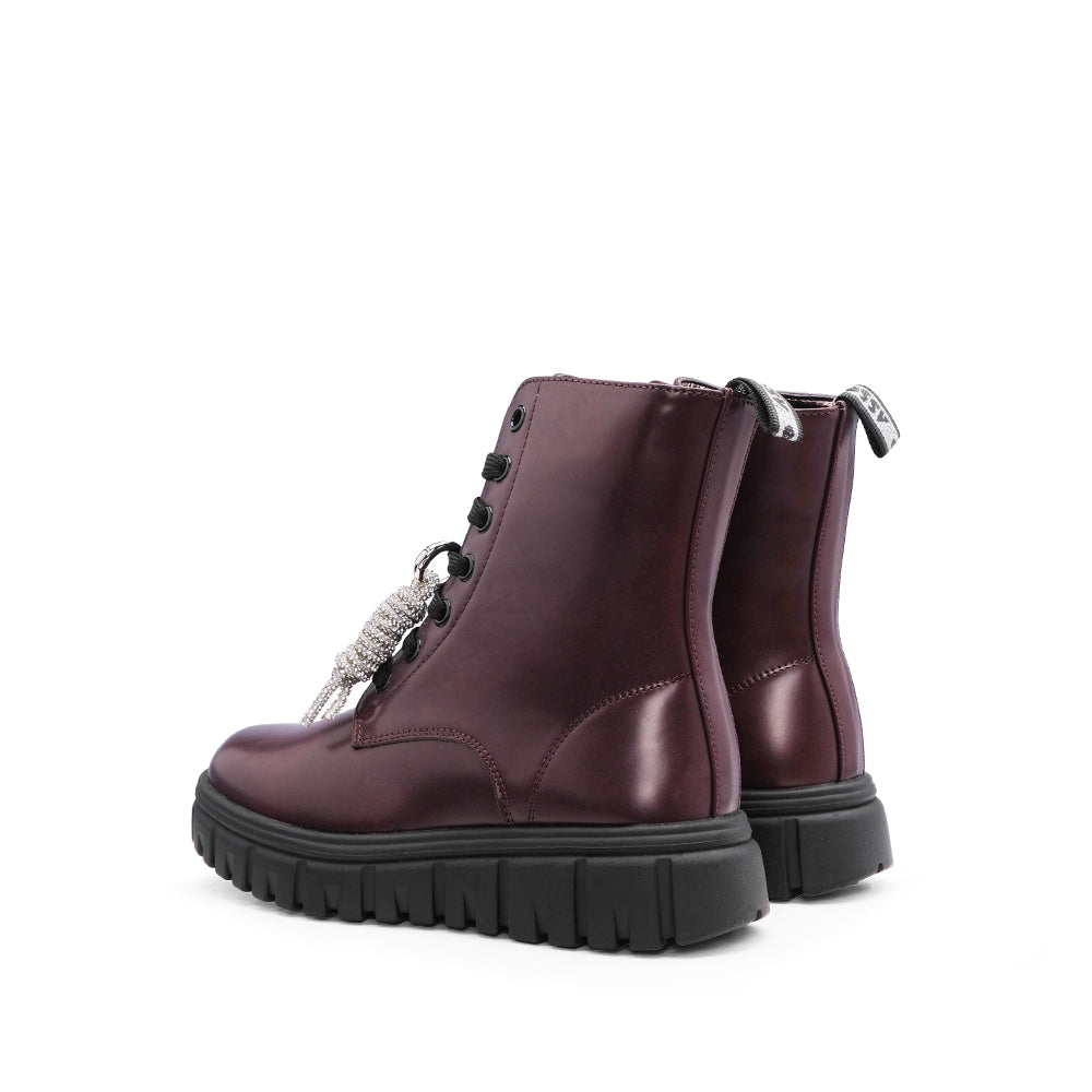 Bota Militar Criança Bordeaux