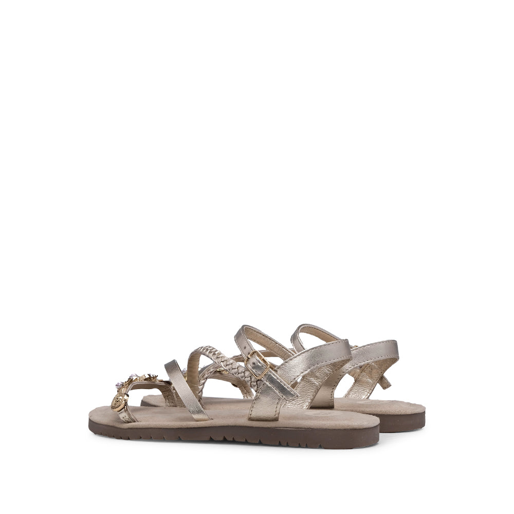 Sandália Casual Criança Pele Dourado