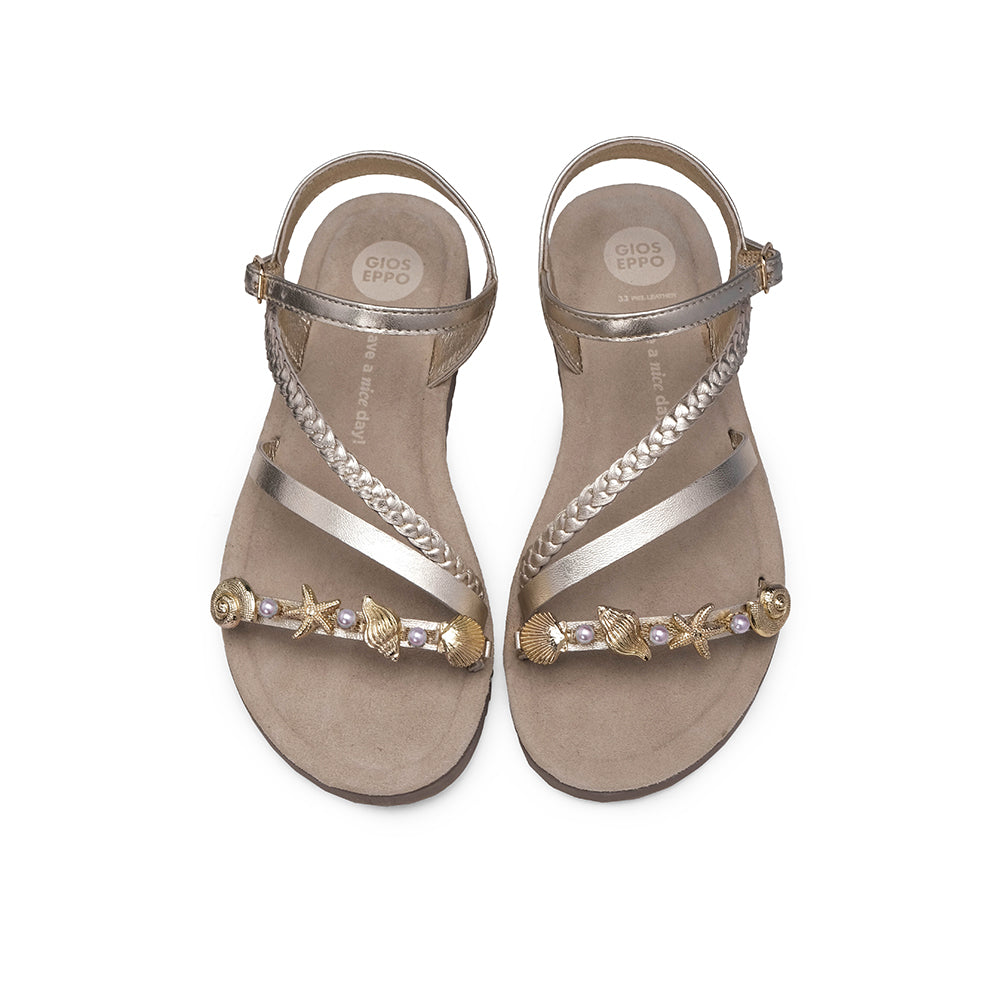 Sandália Casual Criança Pele Dourado