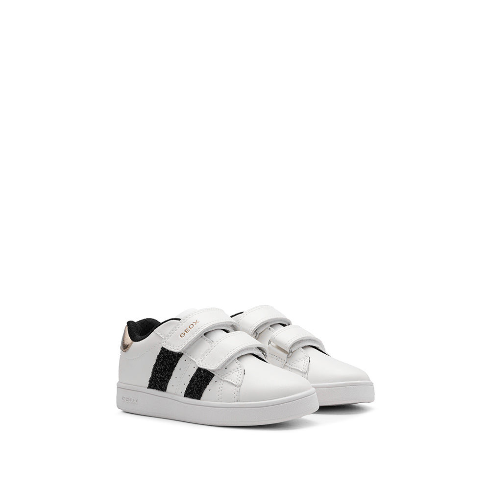 Sapatilha Casual Menina Pele Sintética Branco E Preto