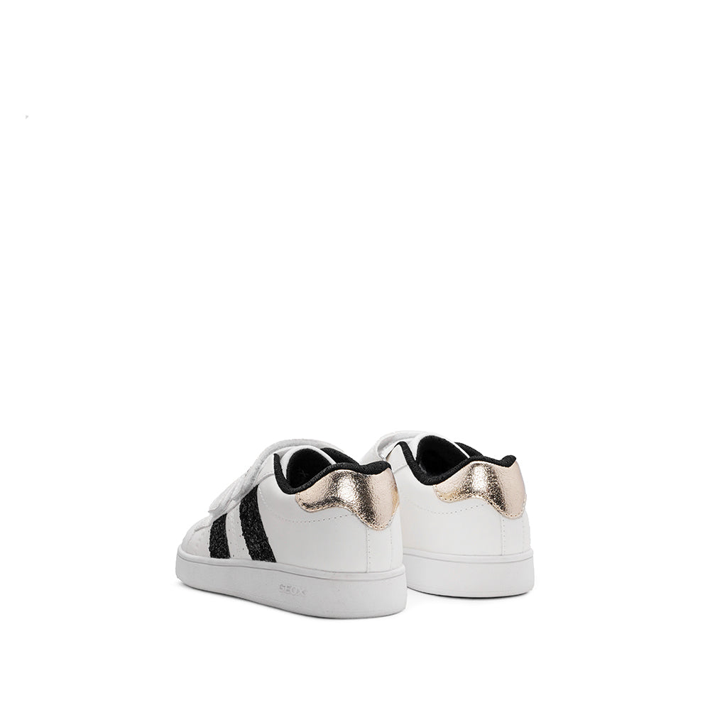 Sapatilha Casual Menina Pele Sintética Branco E Preto