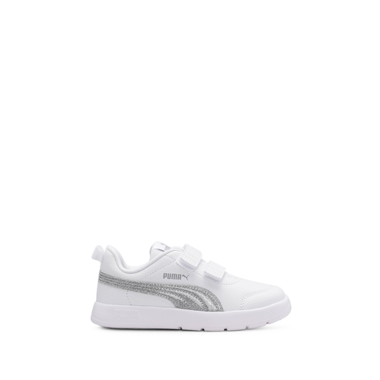 Sapatilha Casual Criança Branco E Prata