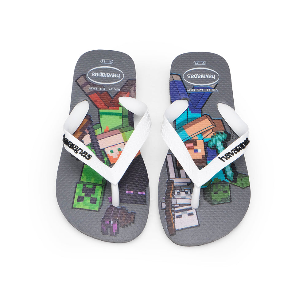 Chinelo Praia Criança Minecraft  Cinzento