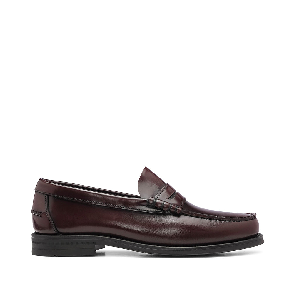 Sapato Mocassim Homem Polido Bordeaux