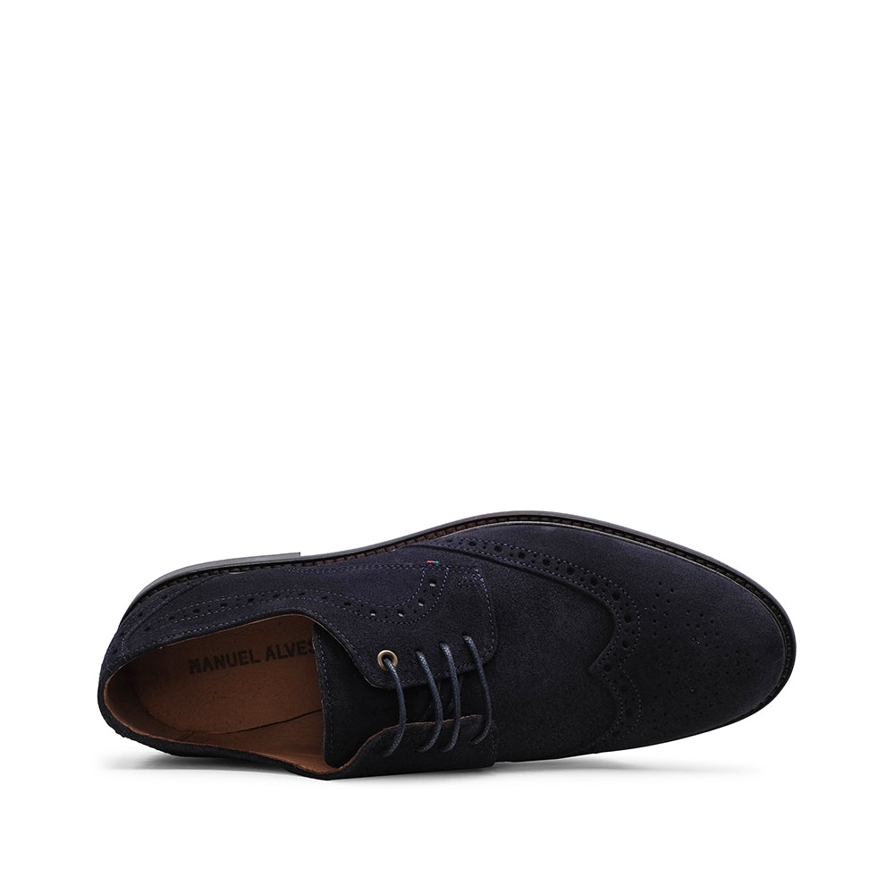 Sapato Casual Homem Camurça Azul