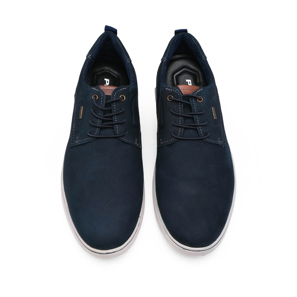 Sapato Casual Homem Pele Azul Marinho