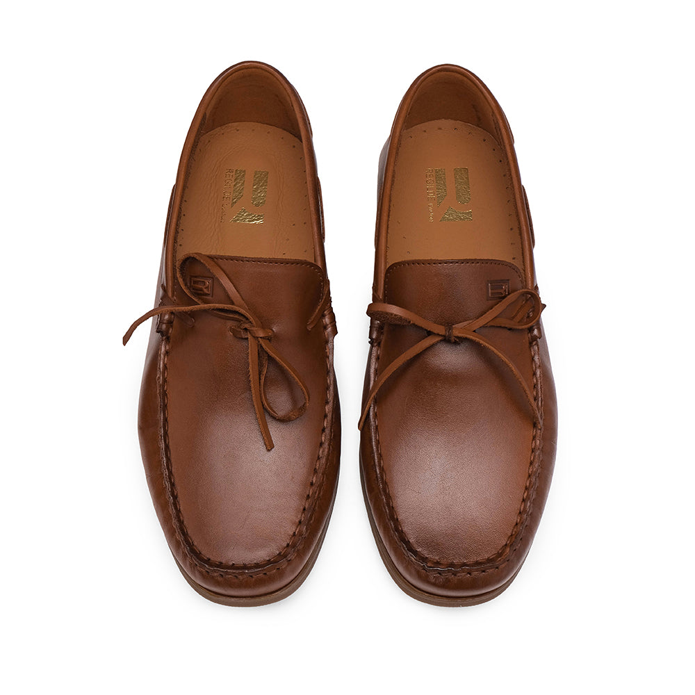 Sapato Mocassim Homem Pele Camel