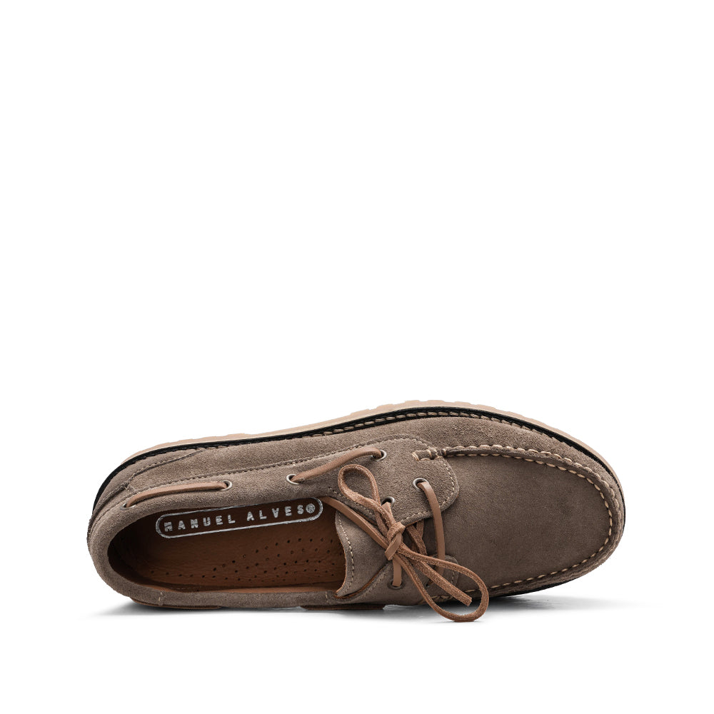 Sapato Vela Homem Camurça Taupe