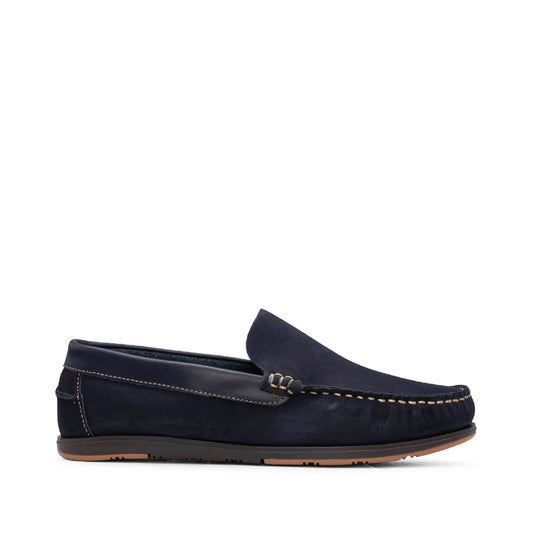 Sapato Mocassim Homem Nobuck Azul