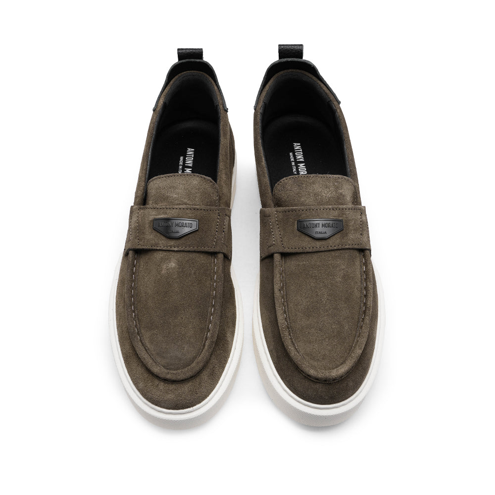 Sapato Mocassim Camurça Homem Taupe