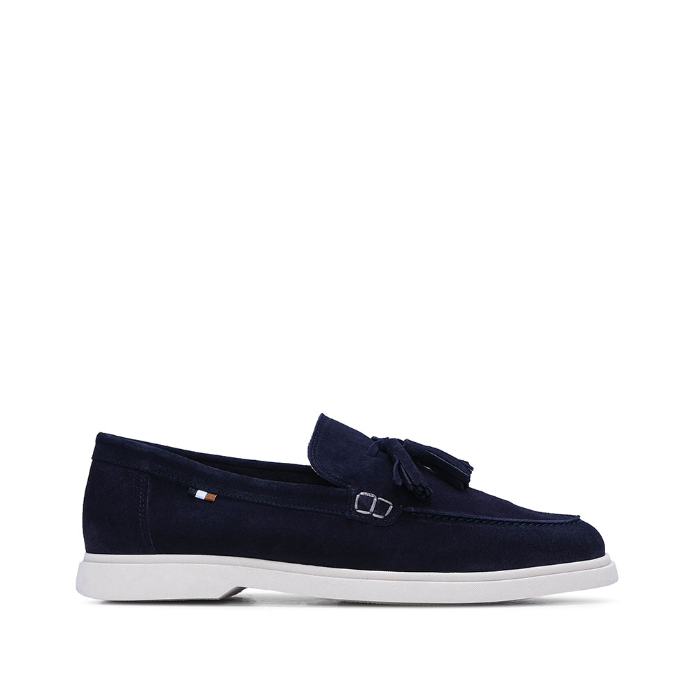 Sapato Mocassim Homem Camurça Azul Marinho