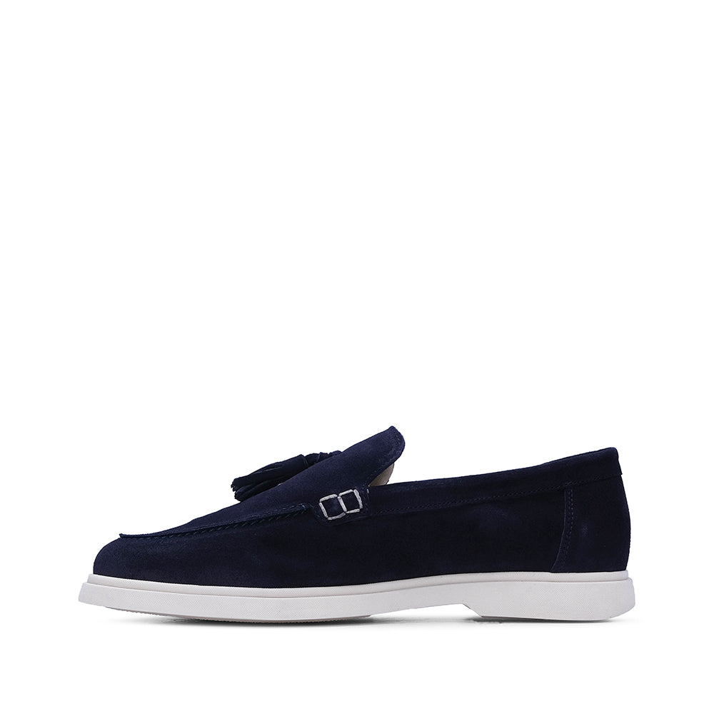 Sapato Mocassim Homem Camurça Azul Marinho
