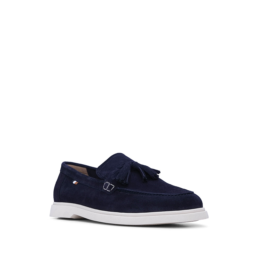 Sapato Mocassim Homem Camurça Azul Marinho