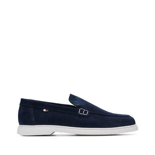 Sapato Mocassim Homem Camurça Azul Marinho