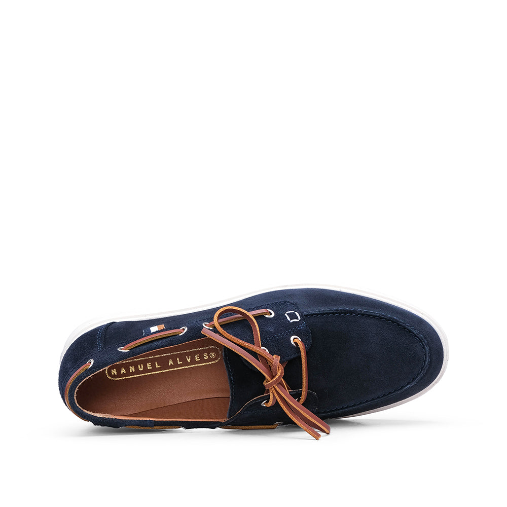 Sapato Vela Homem Camurça Azul Marinho