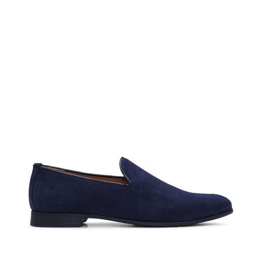 Sapato Mocassim Homem Camurça Azul Marinho