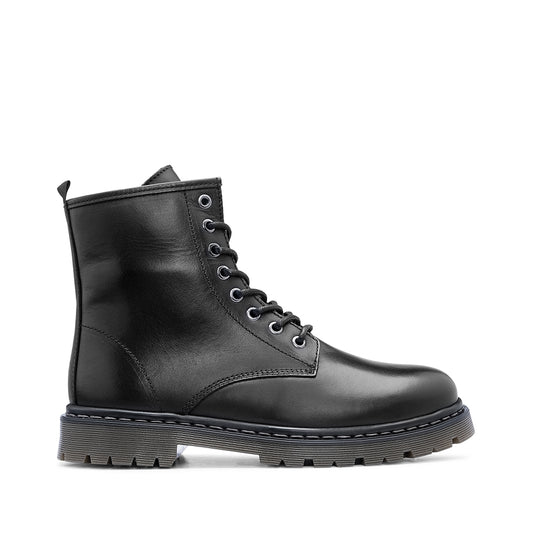 Bota Militar Homem Pele Preto