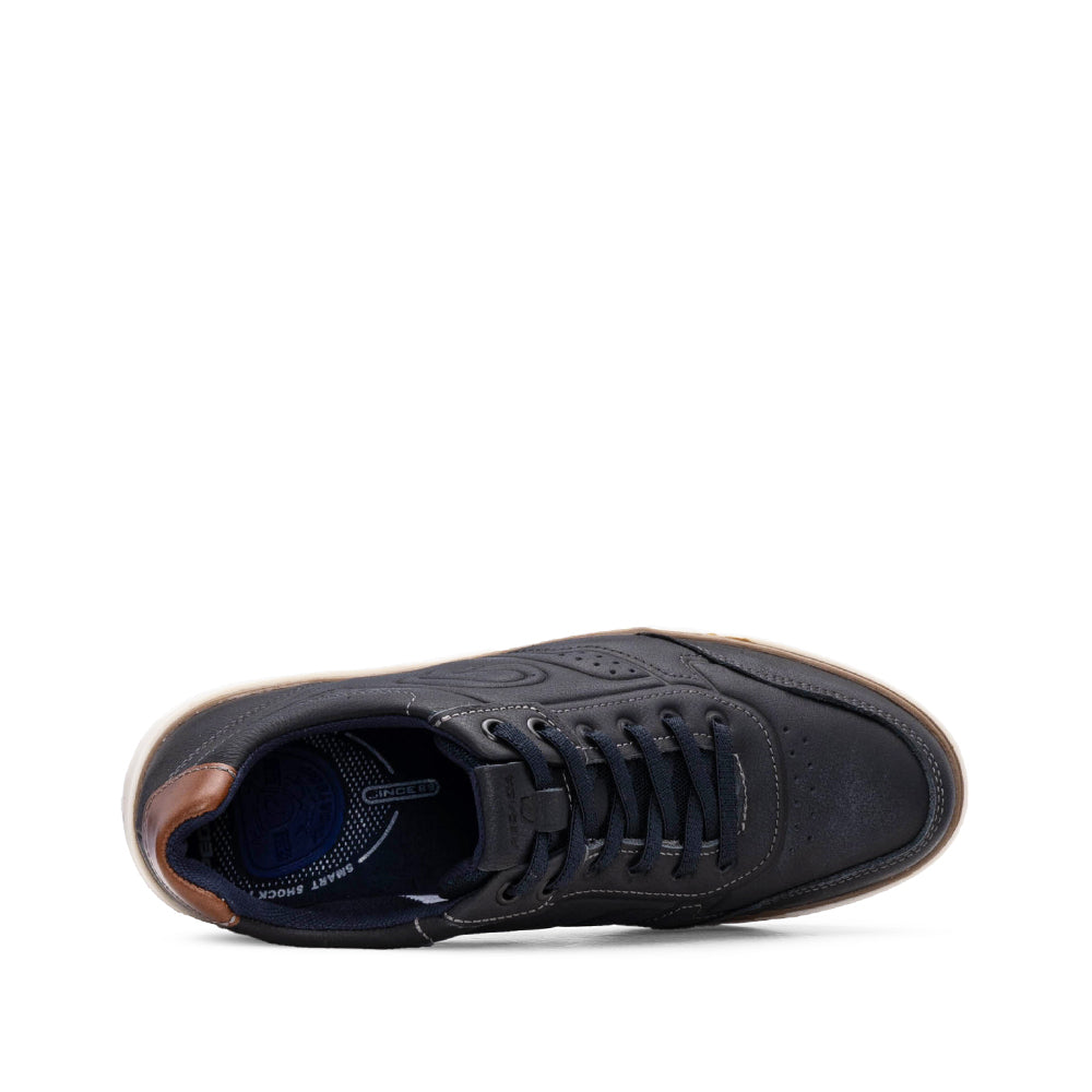 Sapatilha Casual Homem Pele Azul Marinho