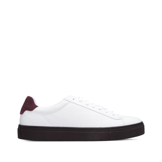 Sapatilha Casual Homem Pele Branco E Vermelho