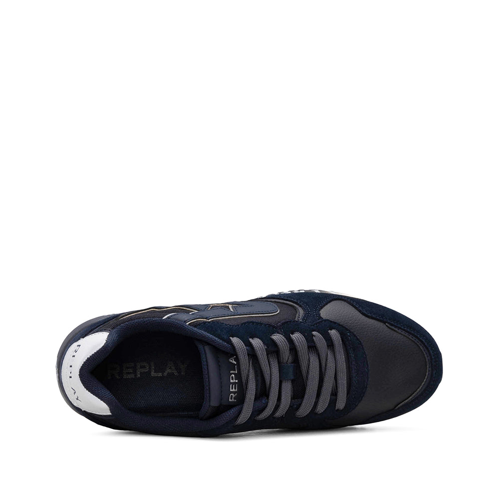 Sapatilha Casual Homem Pele Azul Marinho