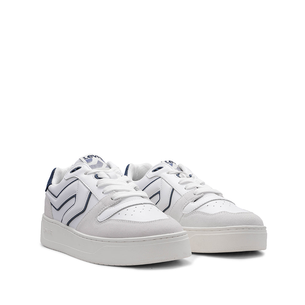 Sapatilha Casual Homem Pele Sintética Branco E Azul