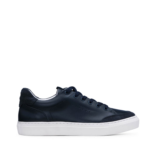 Sapatilha Casual Homem Pele Azul Marinho