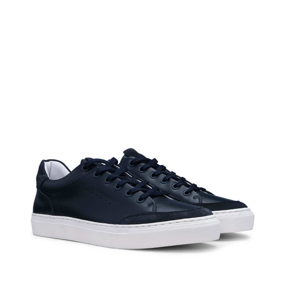 Sapatilha Casual Homem Pele Azul Marinho