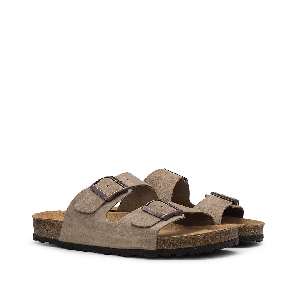 Chinelo Salto Raso Homem Camurça Taupe