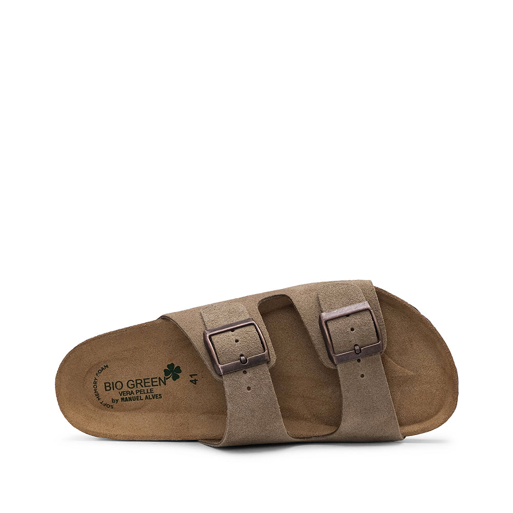 Chinelo Salto Raso Homem Camurça Taupe