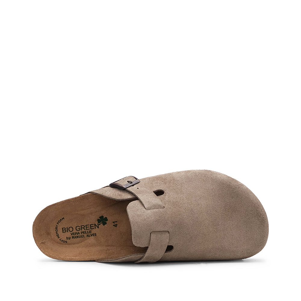 Chinelo Salto Raso Homem Camurça Taupe