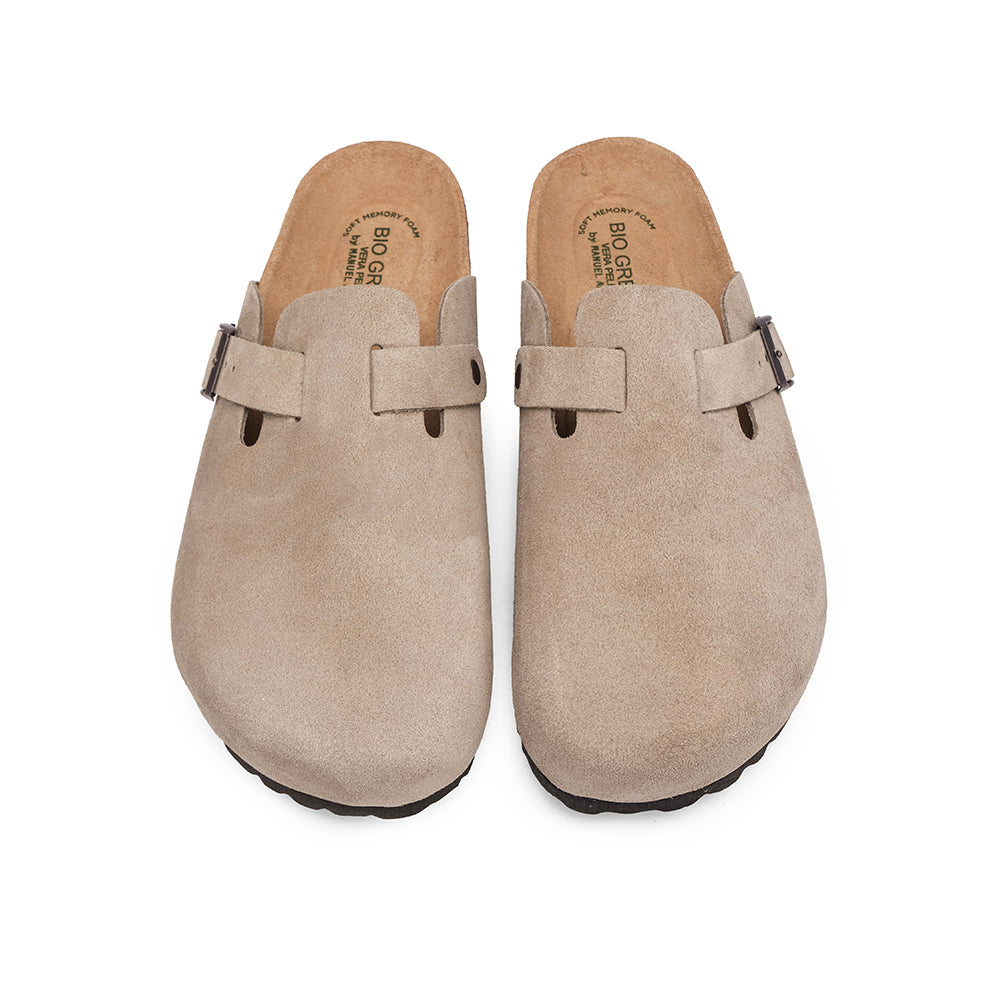 Chinelo Salto Raso Homem Camurça Taupe