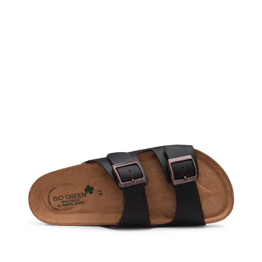 Chinelo Salto Raso Homem Nobuck Castanho