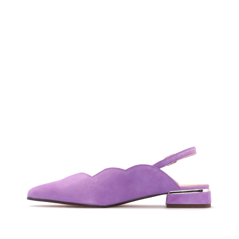 Sapato Salto Raso Mulher Camurça Violeta