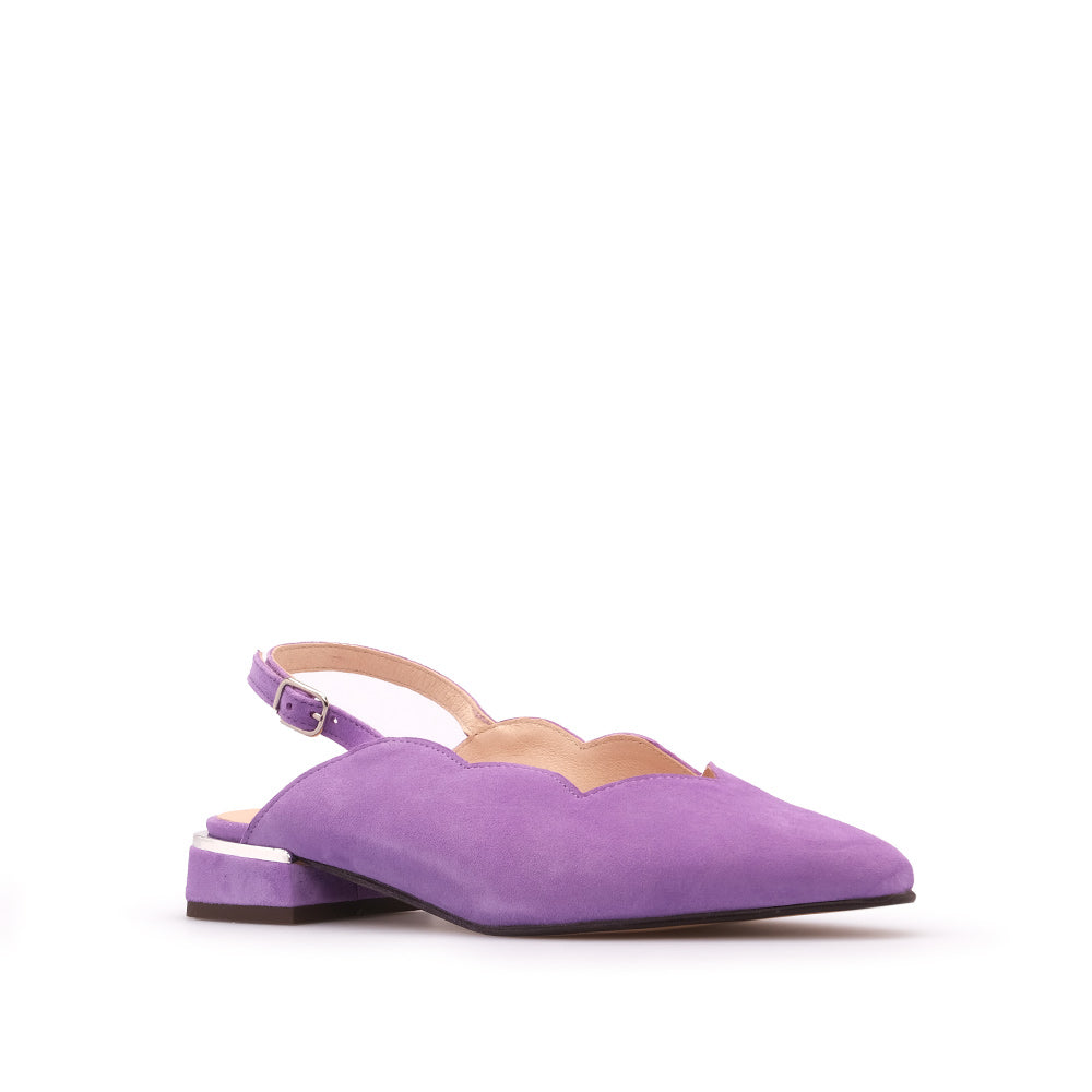 Sapato Salto Raso Mulher Camurça Violeta