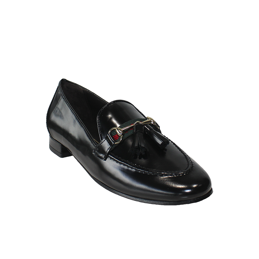 Sapato Salto Raso Mulher Verniz Preto