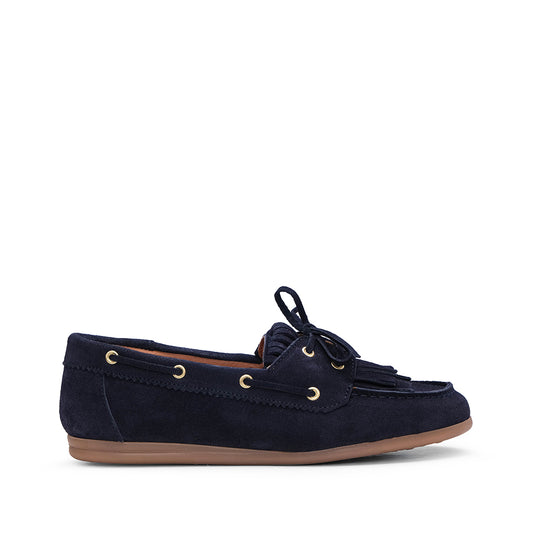 Sapato Mocassim Mulher Camurça Azul