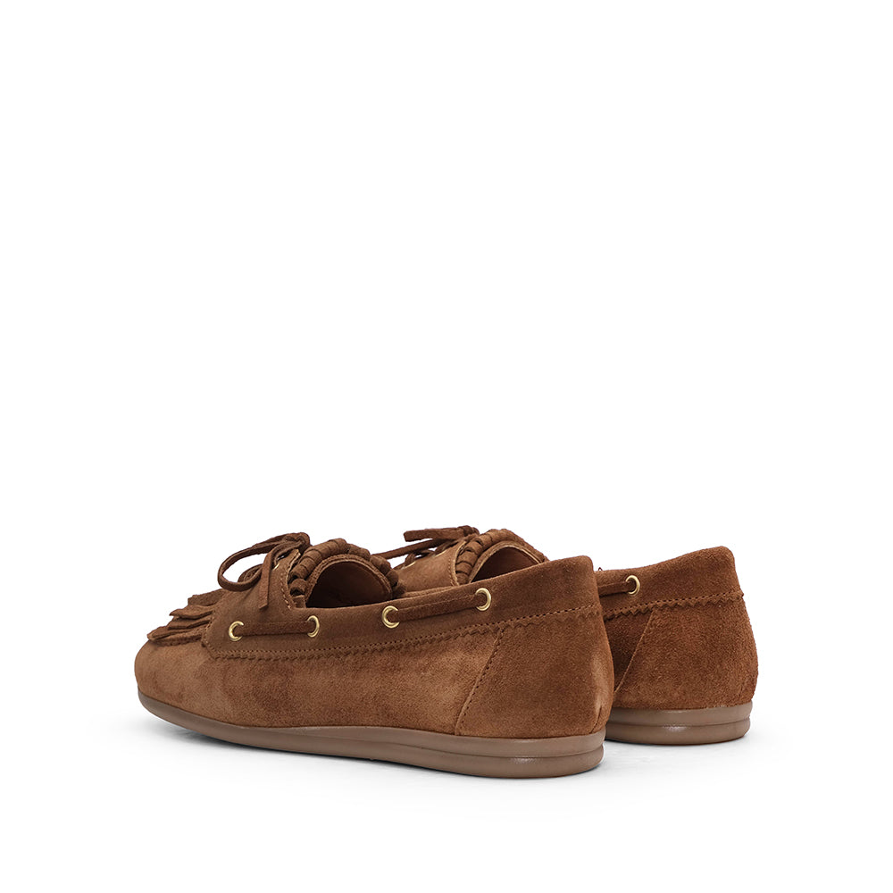 Sapato Mocassim Mulher Camurça Camel