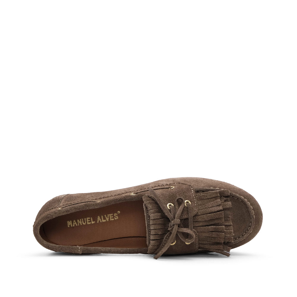 Sapato Mocassim Mulher Camurça Terra