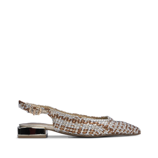 Sapato Salto Raso Mulher Dourado