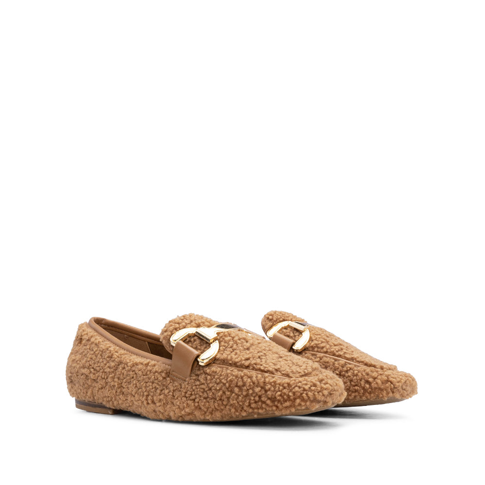 Sapato Salto Raso Mulher Camel